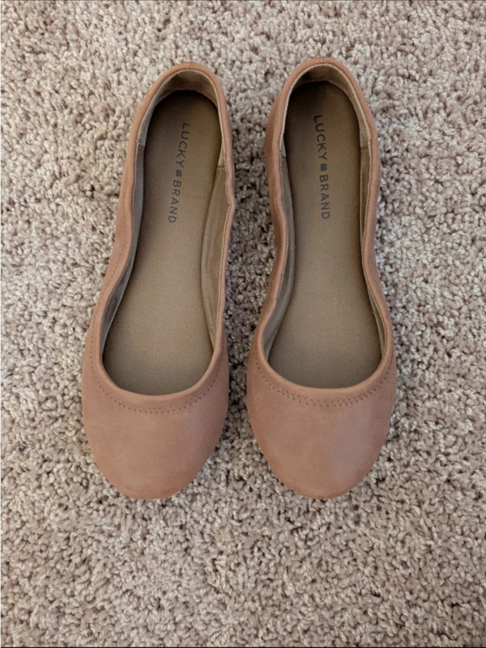 Lucky Brand Blush Tan Ballet Flats Leather Emmie Size 7.5M - Picture 3 of 9